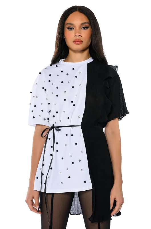 BAD REPUTATION OVERSIZED CREW NECK TSHIRT Casual Short Sleeve Top