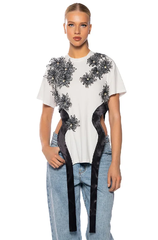 BIANCA LONG LINES TSHIRT Trendy Short Sleeve Blouse