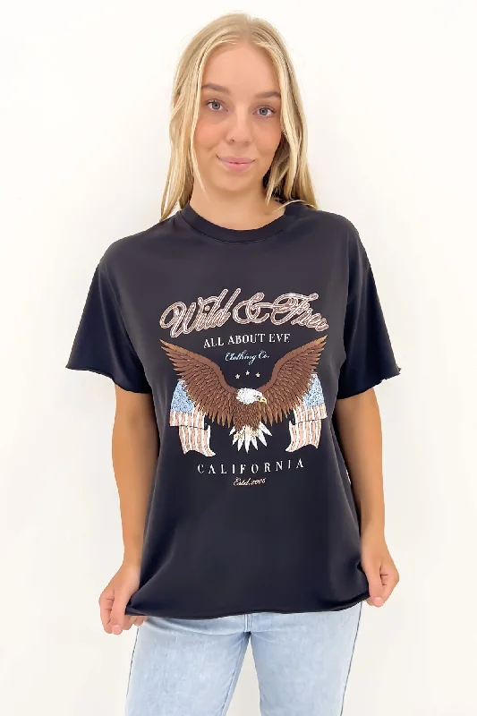 Brooks Tee Washed Black Fitted T-Shirt Seamless Stretchy
