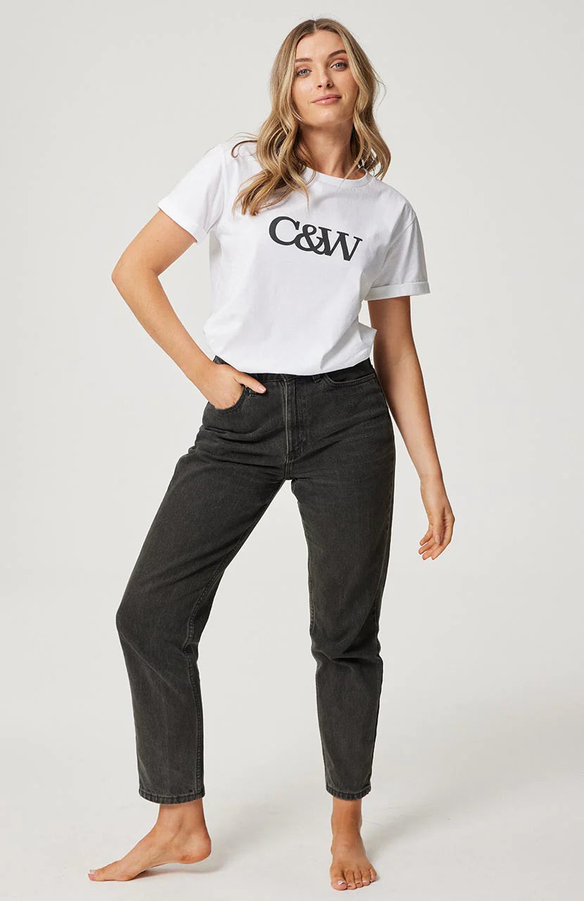 CARTEL & WILLOW MARLO TEE WHITE Polka Dot Checkered Tartan