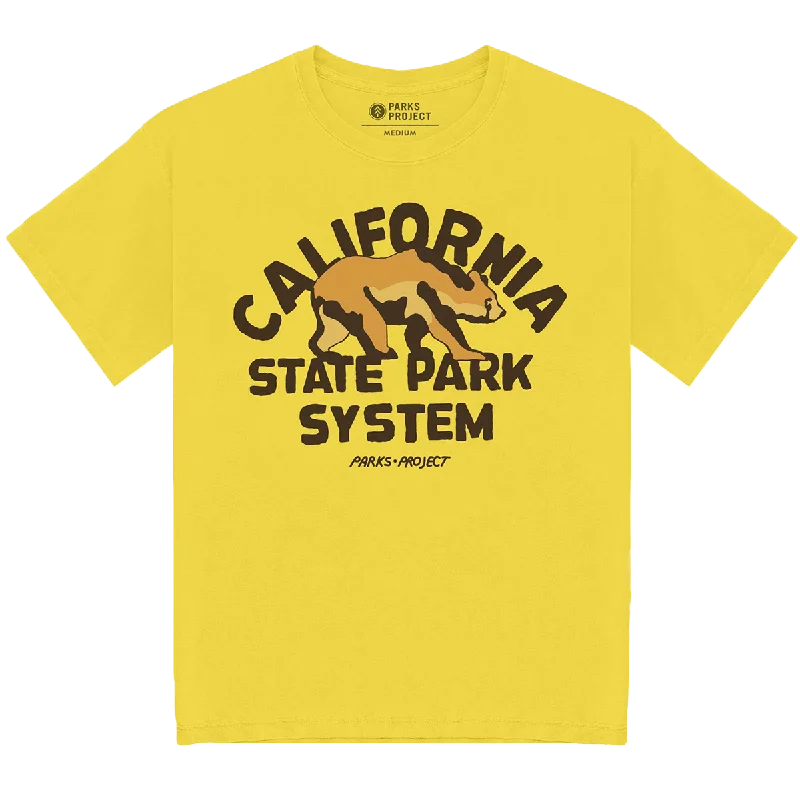 California State Park System Vintage Bear Logo Tee Collared Crew Neck Turtle Neck