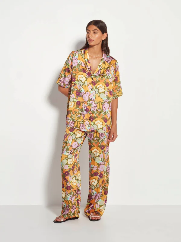Des Shirt (Tigerlily Twill) Tropicana Trendy Ruffled Short Sleeve