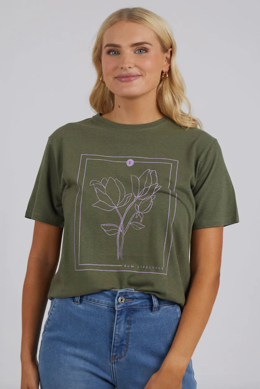 ELM LAUREL TEE CLOVER Mesh Canvas Denim