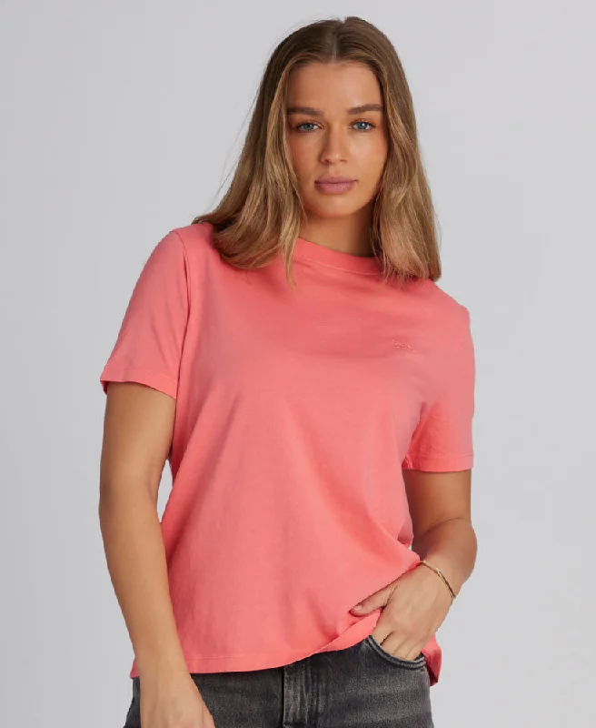 Essential T Shirt | Camping Pink Elegant Longline Short Shirt