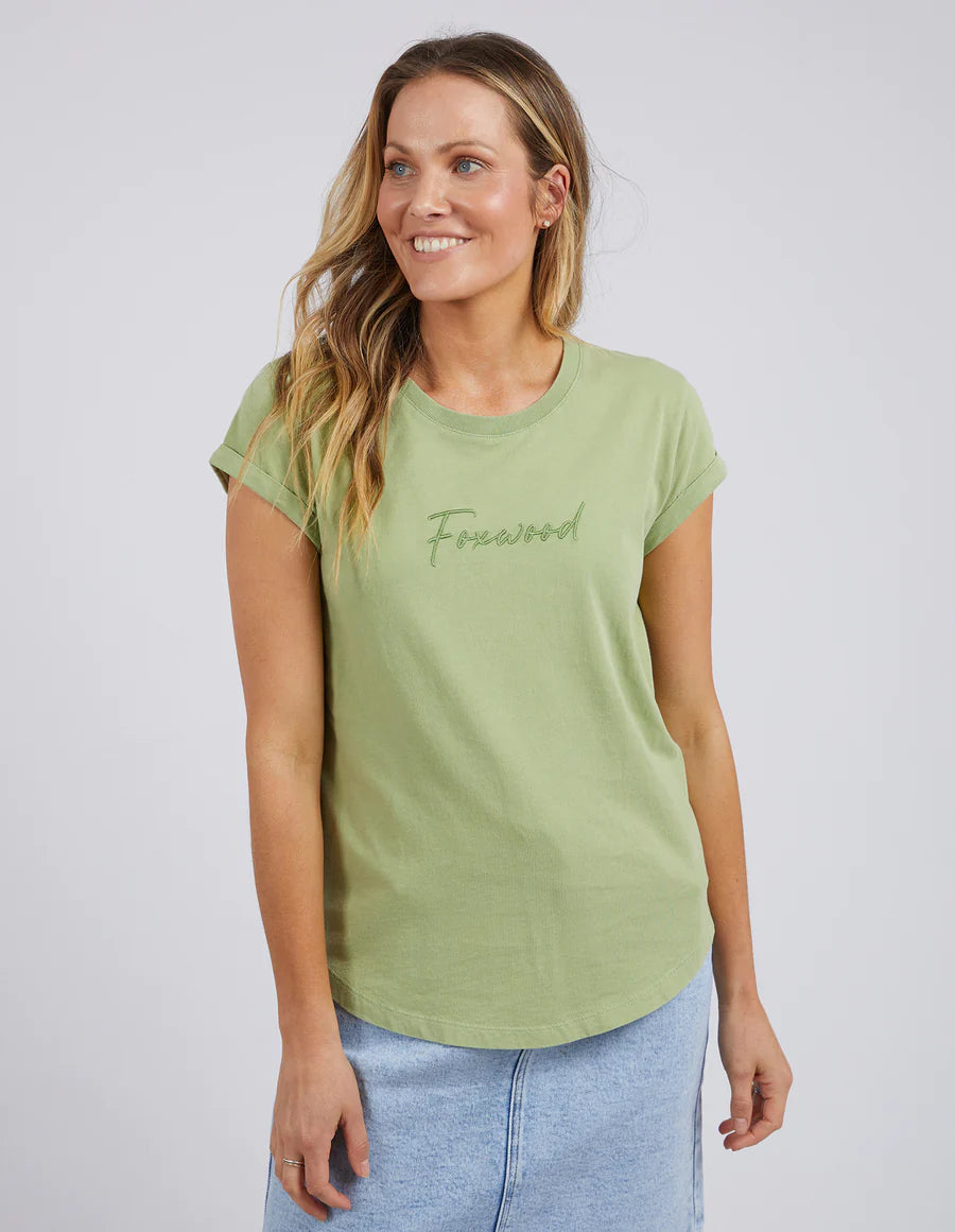 FOXWOOD SIGNTAURE TEE MOSS GREEN Machine Wash Dry Clean Hand Wash