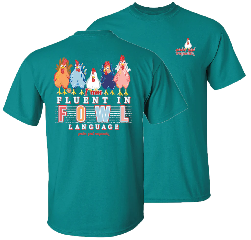 Girlie Girl "Fowl Language" Tee Hooded Caped Shawl Collar