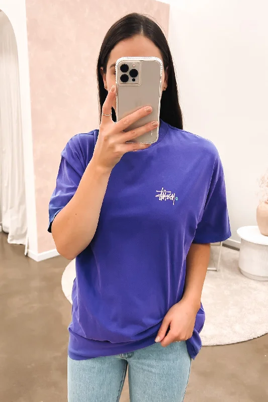 Graffiti Pigment Relaxed Tee Pigment Bright Blue Collared Crew Neck Turtle Neck