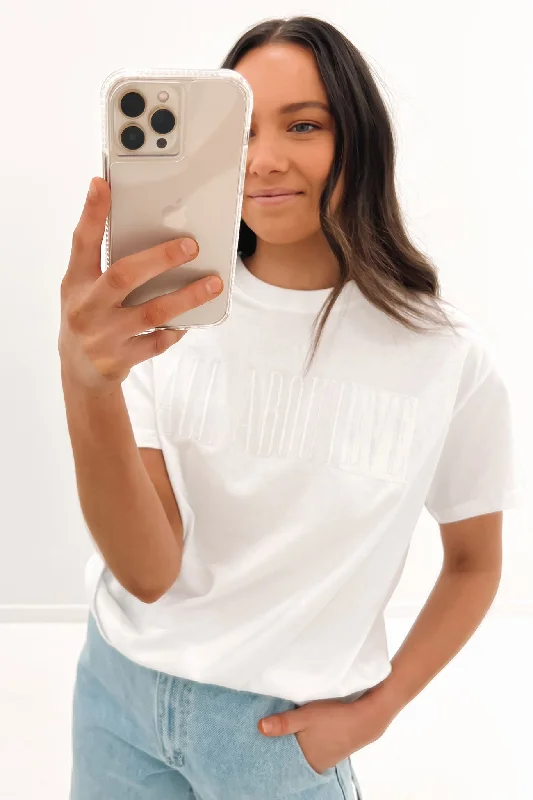 Heritage Tee White Chenille Brocade Lace