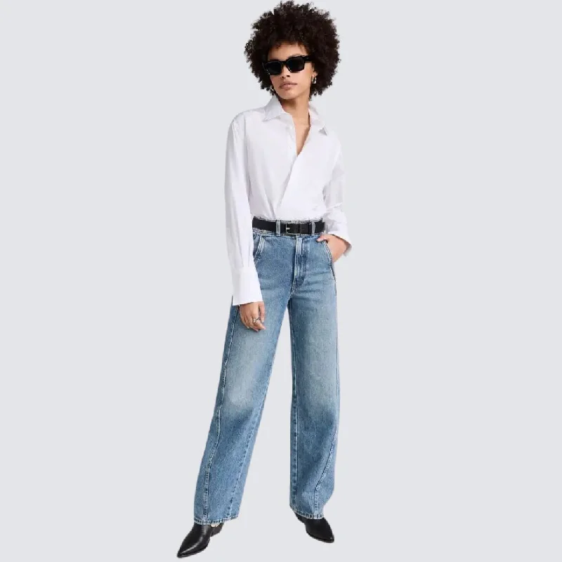 Indiana Poplin Shirt (White) Classic Button-Up Short Tee