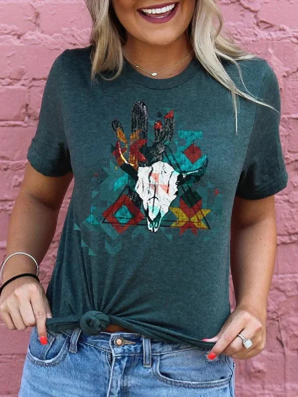 Leisure Crew Neck Short Sleeve Shirt Classic Cropped Short Sleeve