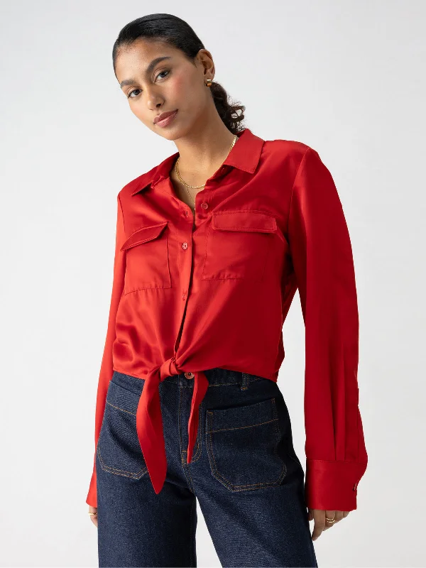 Lifetime Shirt Cherry Red Classic Denim Short Sleeve