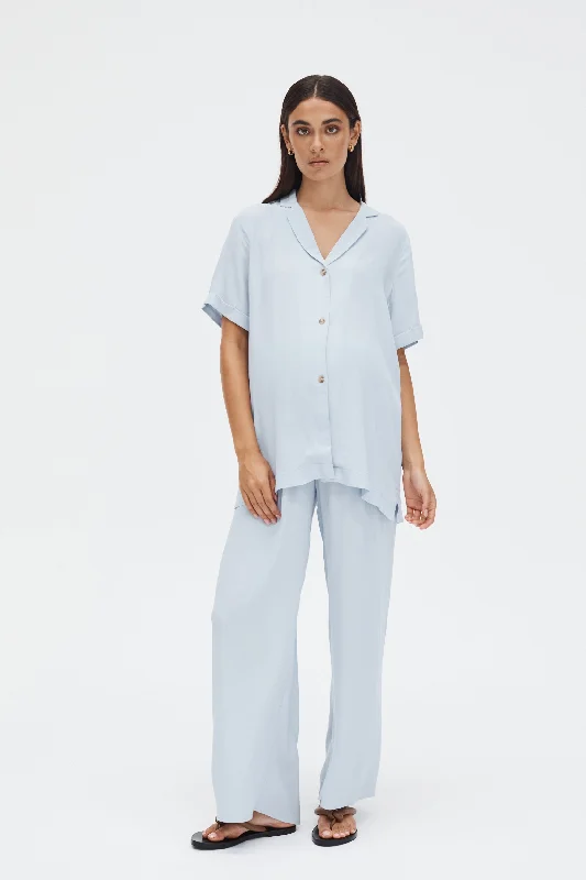 Holiday Rayon Shirt (Sky) Casual Cotton Short Shirt