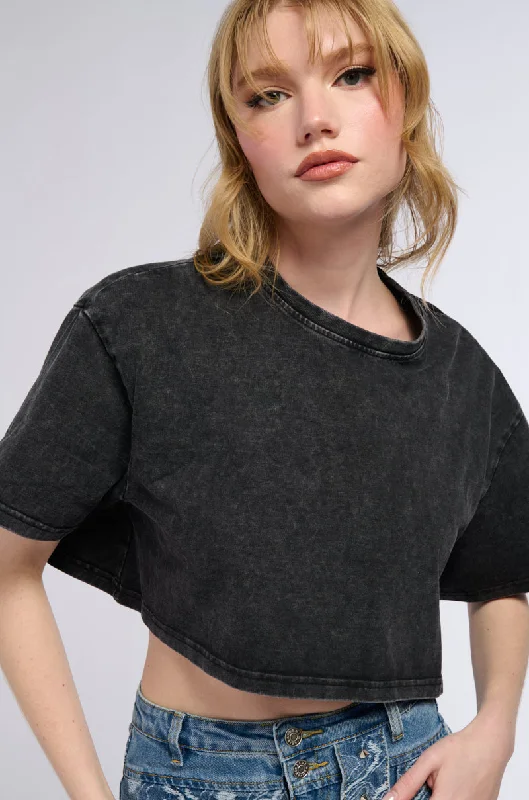 MONTANA MINERAL WASH T SHIRT Chic Button-Up Short Shirt