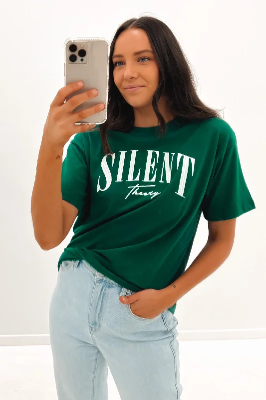 Movement Short Sleeve Tee Bottle Green Graphic Embroidered Appliqued