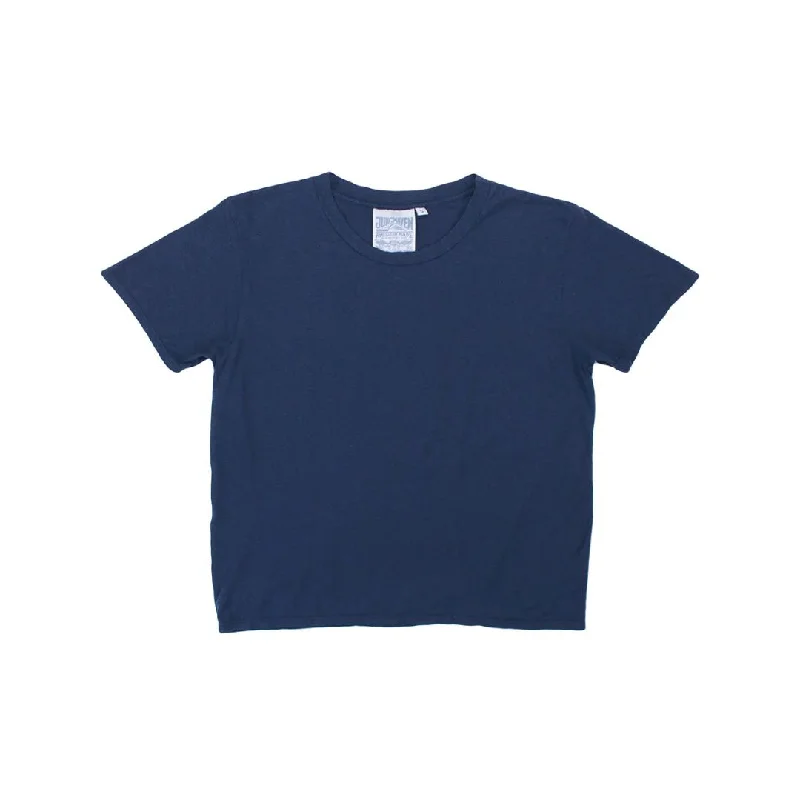 Ojai Crop Tee (Navy) Print Jacquard Patchwork