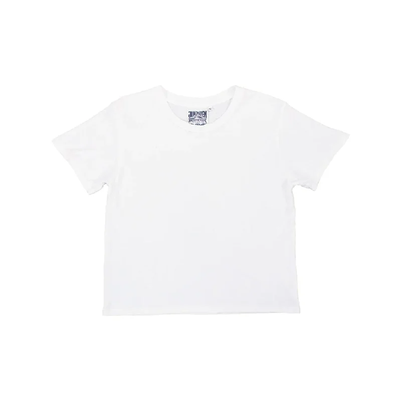 Ojai Crop Tee (Washed White) Hooded Caped Shawl Collar