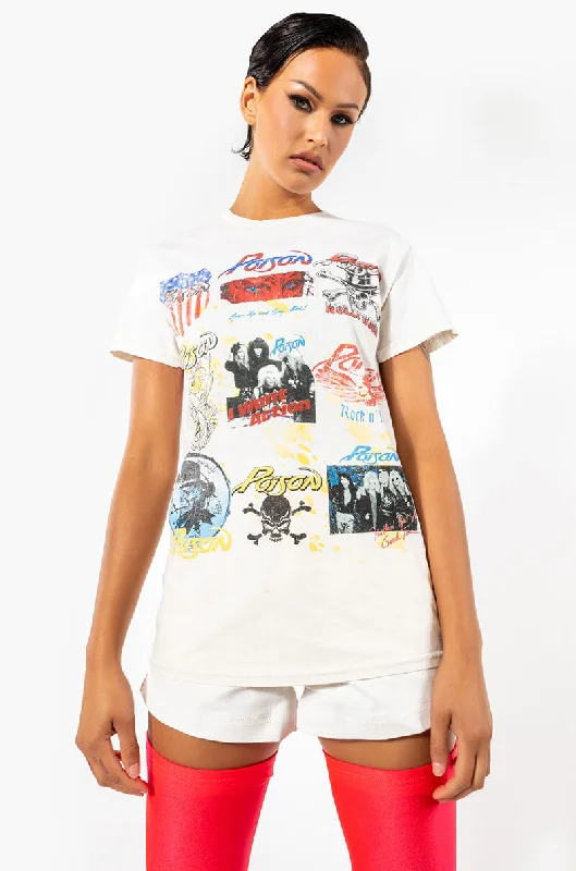 POISON BAND TSHIRT Stylish Striped Short Sleeve
