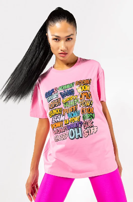 POP ART OVERSIZED GRAPHIC TSHIRT Elegant Longline Short Shirt