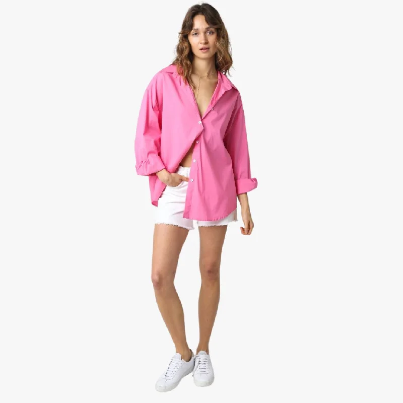 Reese Shirt (Pale Blush) Trendy Ruffled Short Sleeve