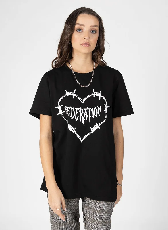Rush Tee - Caution Spandex Blend Rayon Blend Denim Blend