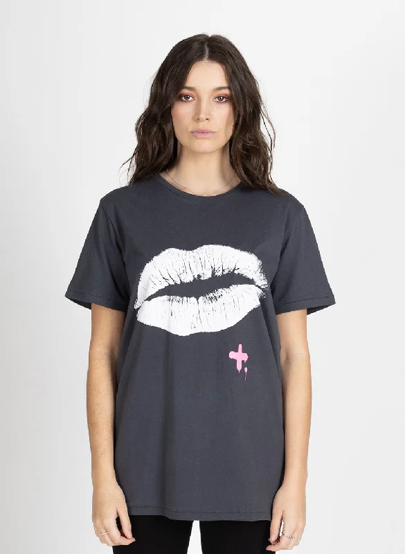 Rush Tee - Lips Knit Fabric Woven Fabric Fleece Fabric