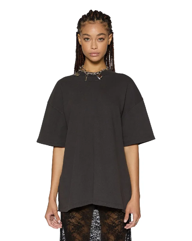 SOTT BOYFRIEND TEE BLACK Polka Dot Checkered Tartan