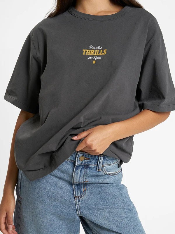 THRILLS SESSIONS BOX TEE MERCH BLACK Print Jacquard Patchwork