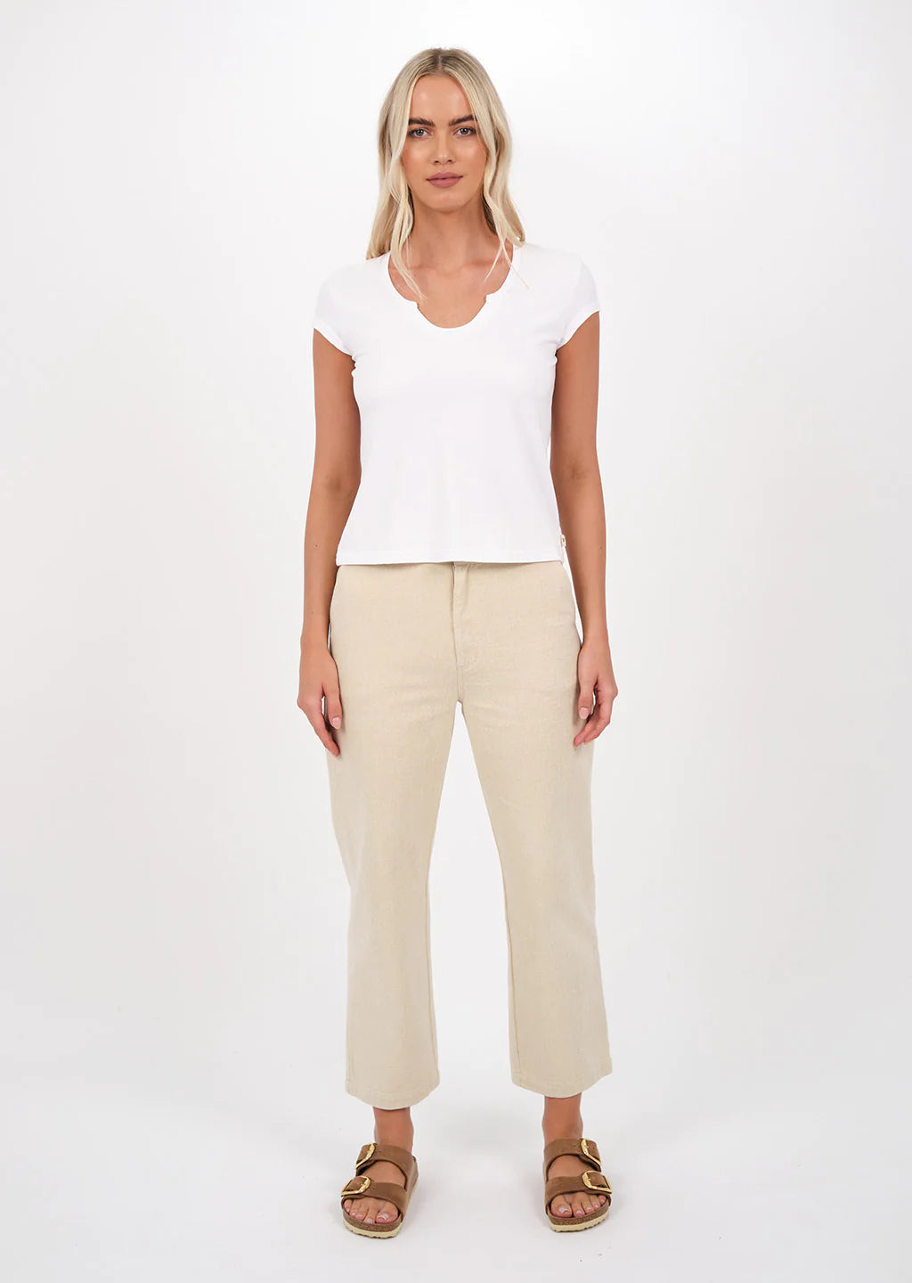 TITCHIE MAKE OUT TEE WHITE Mesh Blend Leather Blend Suede Blend