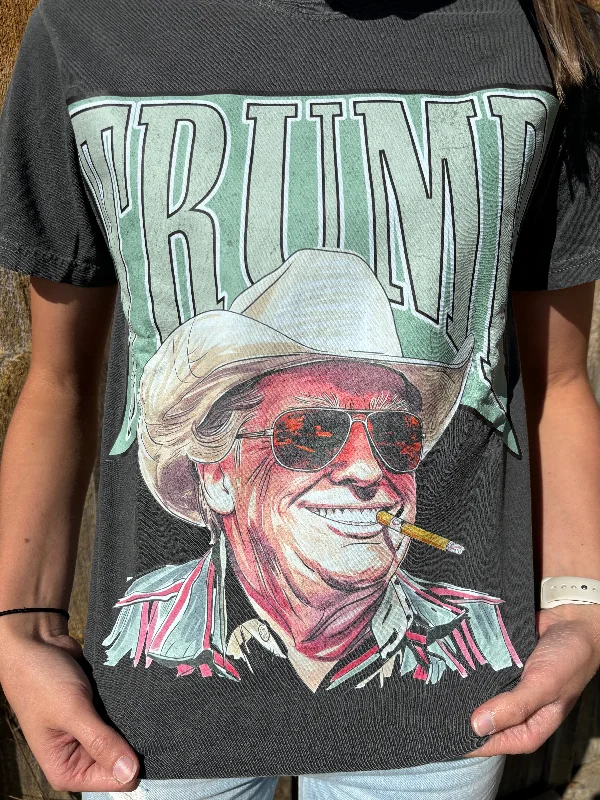 Trump Retro Cowboy Tee Jersey Fabric Tulle Fabric Batik Fabric