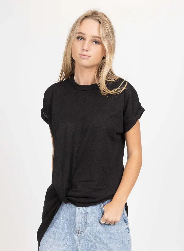Twistie Tee Collared Crew Neck Turtle Neck