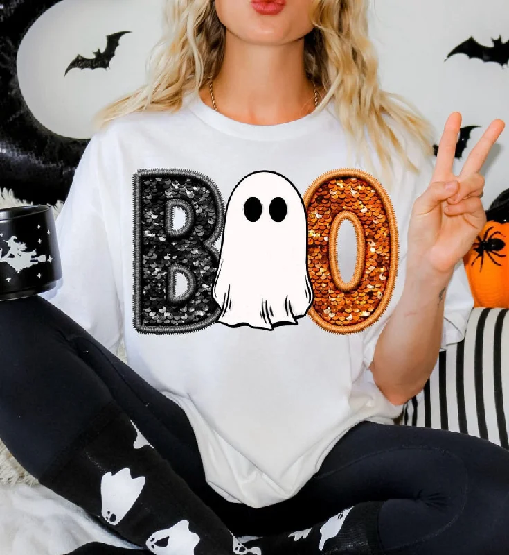 "BOO" Tee-Shirt Comfortable Summer Short Shirt
