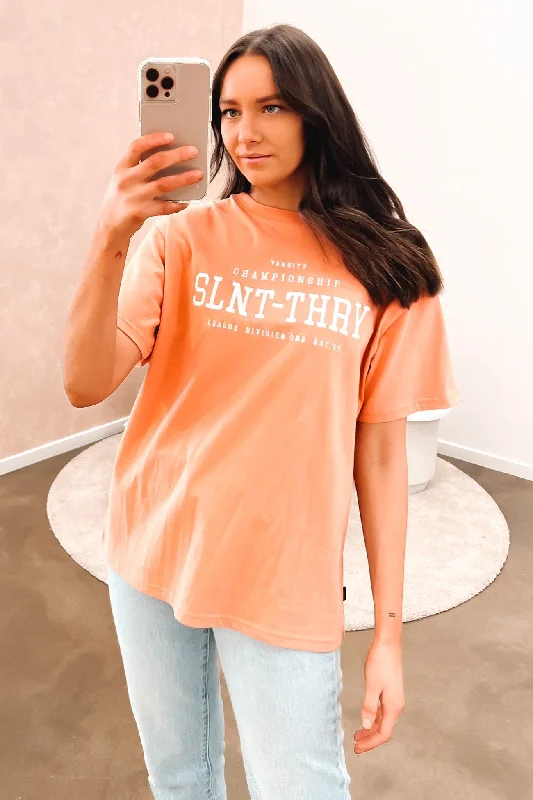 Varsity Tee Orange Cotton Fabric Linen Fabric Terry Fabric