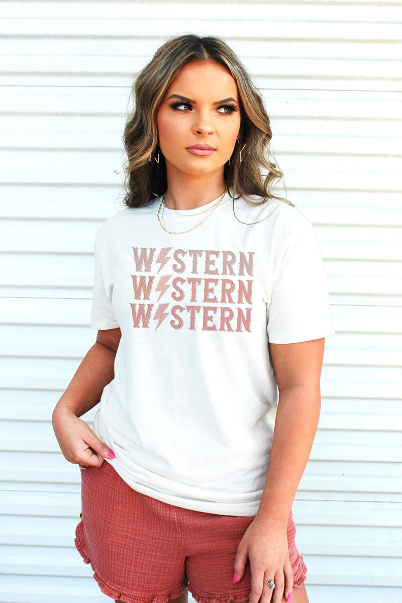 Western Bolt Tee Rayon Velvet Corduroy