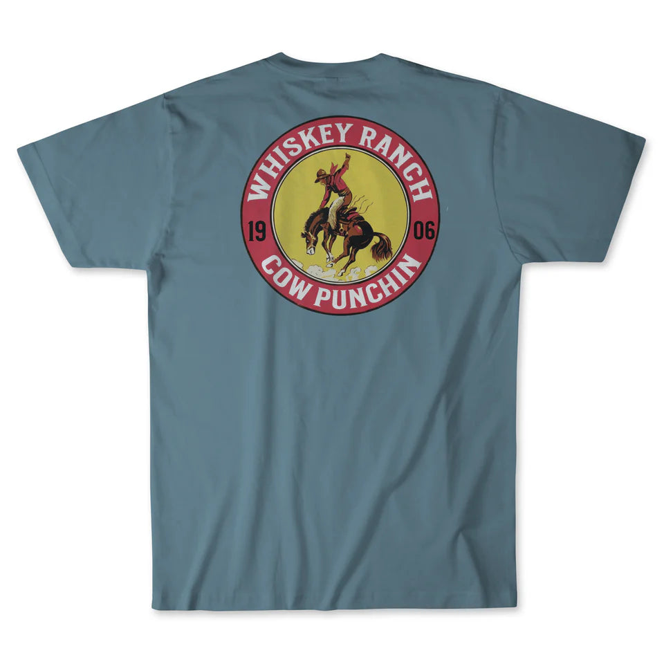 Whiskey Bent "Cow Punchin" Tee Graphic Embroidered Appliqued