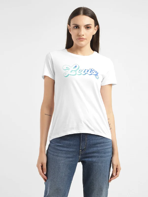 Womens Graphic Print Crew Neck T Shirt Elegant High-Low Short Shirt