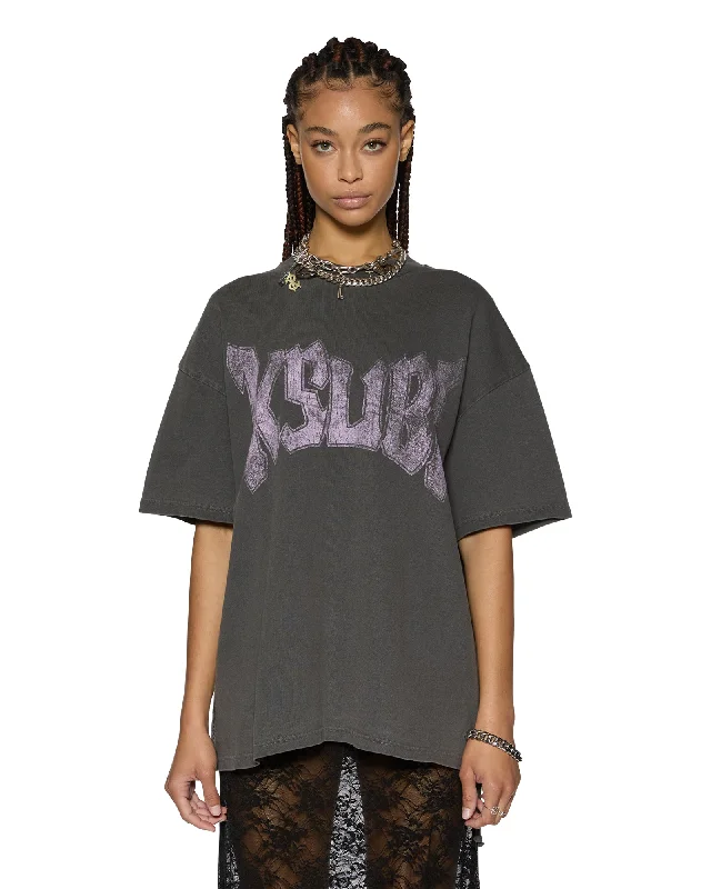 WORLD TOUR BOYFRIEND TEE CHARCOAL Fitted T-Shirt Seamless Stretchy