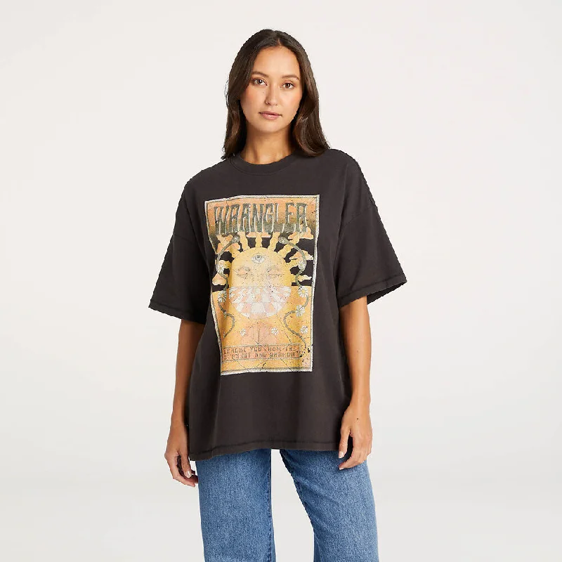 WRANGLER BOXY SLOUCH TEE MIND MIRAGE Satin Blend Silk Blend Wool Blend