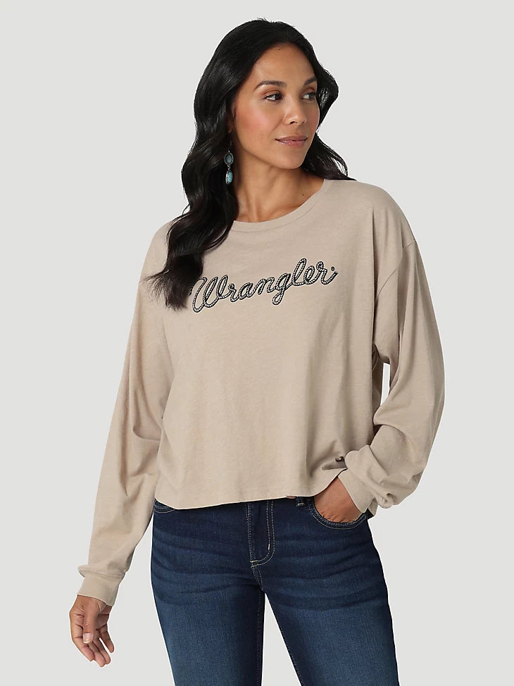 Wrangler Rope Logo Crop Tee Boxy Fit Fitted Loose