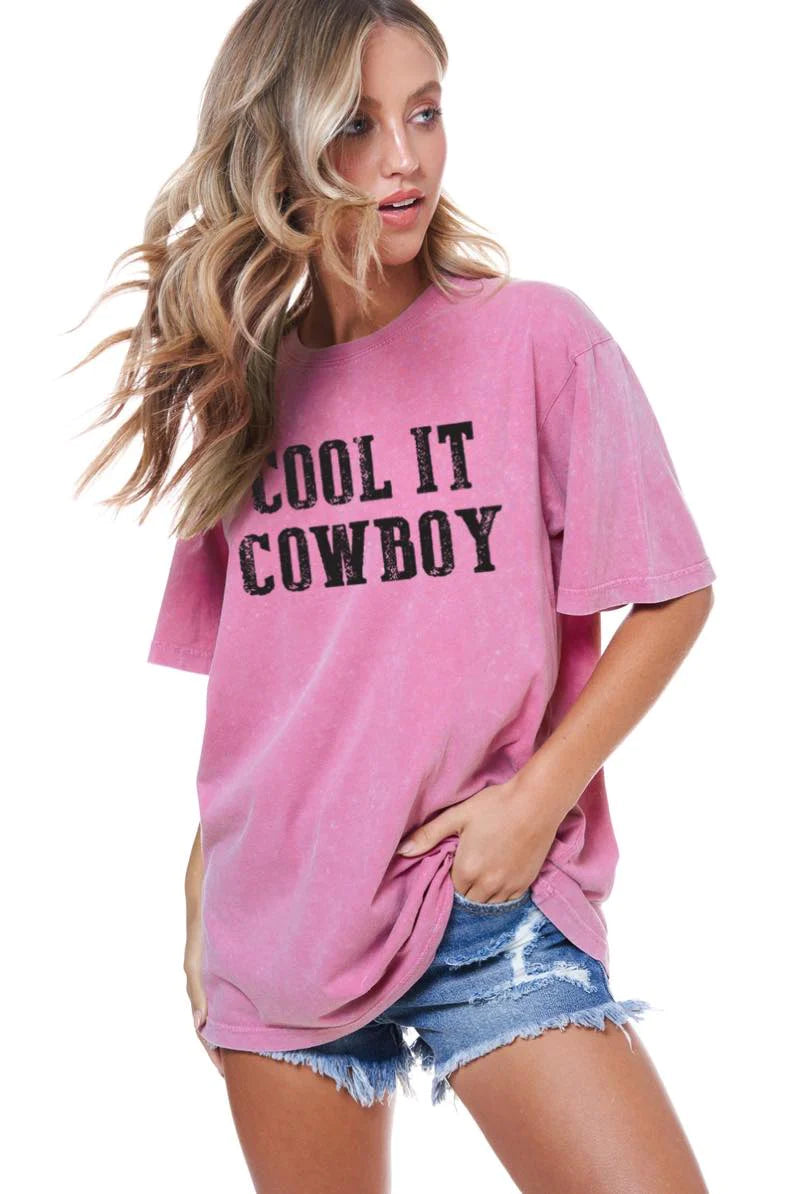 Zutter Cool it Cowboy Graphic Tee Collared Crew Neck Turtle Neck