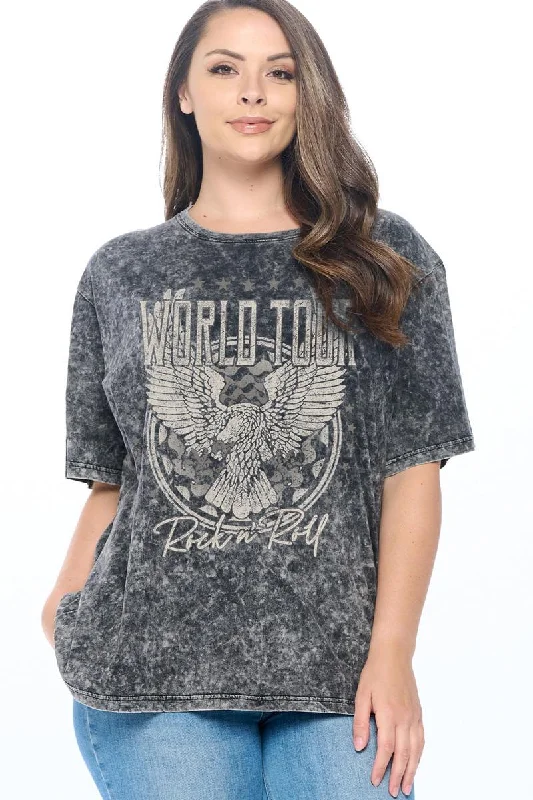 Zutter Eagle Illusion Rock Curvy Tee Terry Blend Velvet Blend Canvas Blend