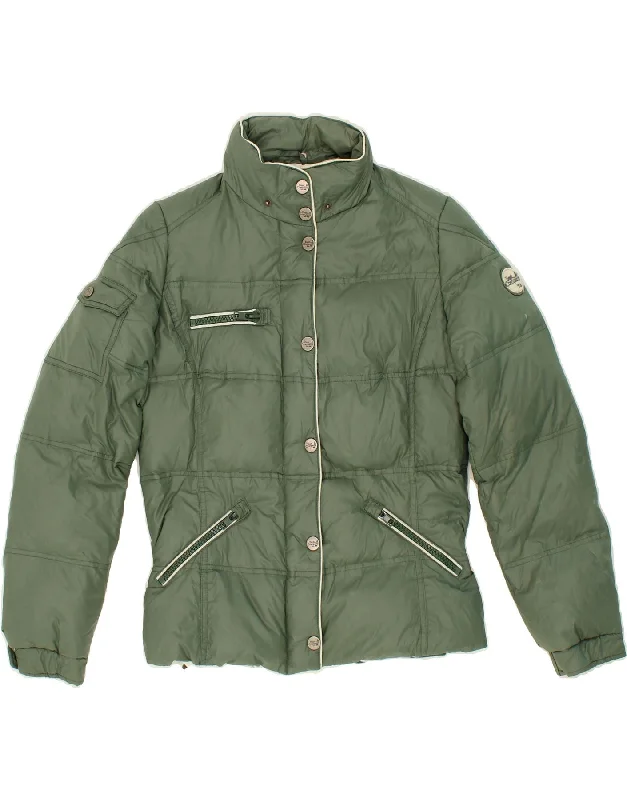 BEST COMPANY Womens Padded Jacket UK 12 Medium Green Polyester Ribbed Jacket Pleated Jacket Ruffled Jacket BEST COMPANY Womens Padded Jacket UK 12 Medium Green Polyester Ribbed Jacket Pleated Jacket Ruffled Jacket