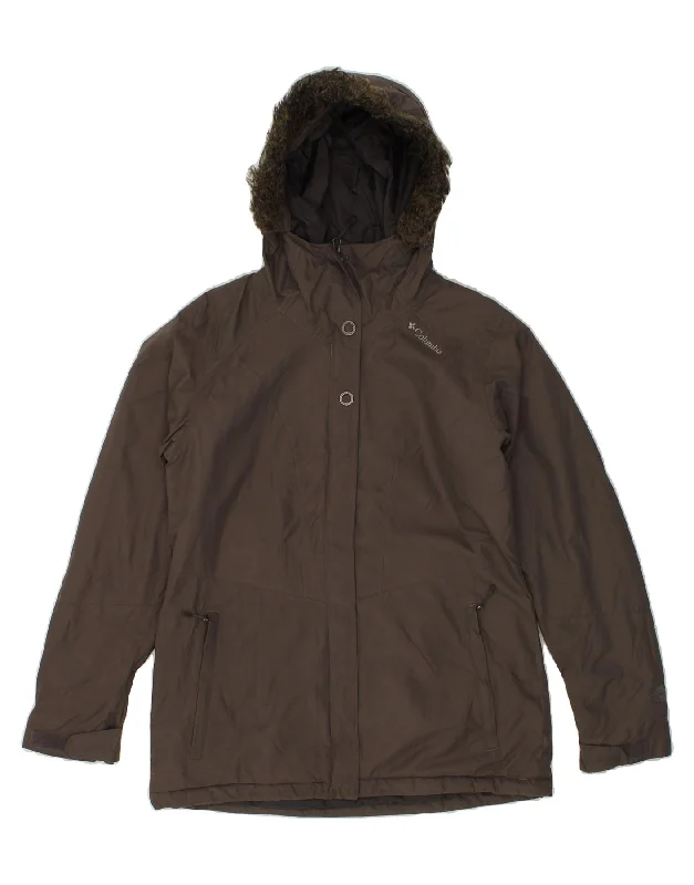 COLUMBIA Womens Hooded Windbreaker Jacket UK 14 Medium Brown Nylon Fleece Jacket Down Jacket Feather Jacket COLUMBIA Womens Hooded Windbreaker Jacket UK 14 Medium Brown Nylon Fleece Jacket Down Jacket Feather Jacket
