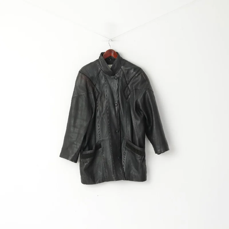 Akaso Women M Jacket Black Leather Vintage Sholuder Pads Raglan Sleeve Top Satin Jacket Silk Jacket Chiffon Jacket Akaso Women M Jacket Black Leather Vintage Sholuder Pads Raglan Sleeve Top Satin Jacket Silk Jacket Chiffon Jacket