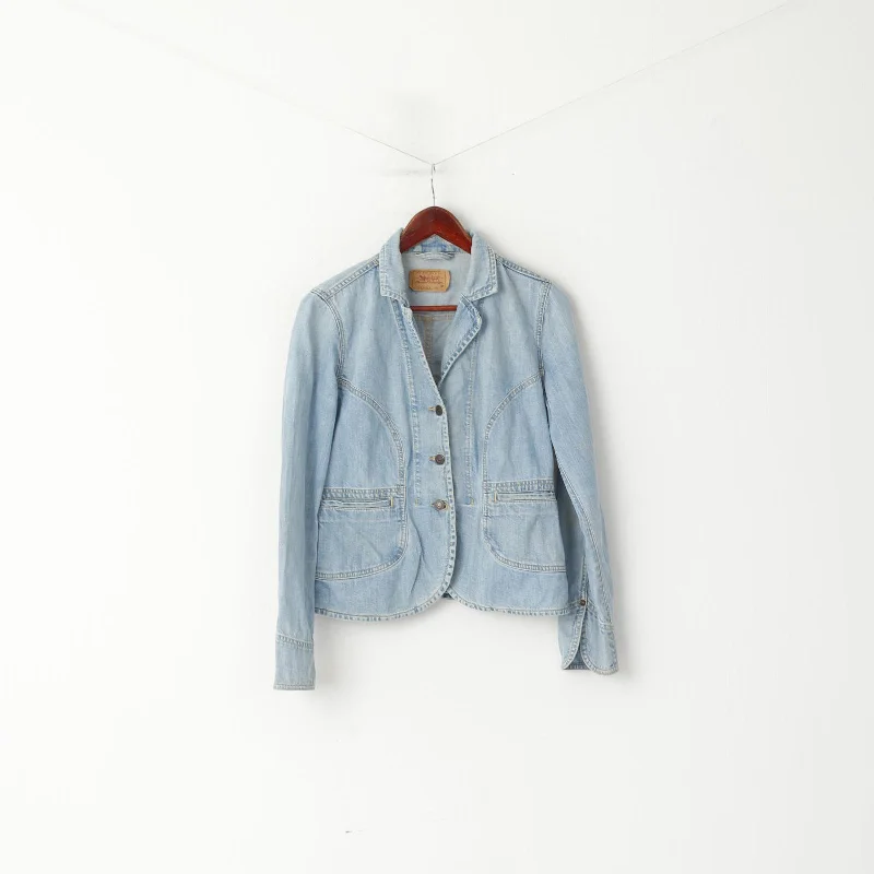 Levi's For Girls Women M Denim Jacket Blue Cotton Fit Single Breasted Blazer Top Quilted Jacket Puffer Jacket Insulated Jacket Levi's For Girls Women M Denim Jacket Blue Cotton Fit Single Breasted Blazer Top Quilted Jacket Puffer Jacket Insulated Jacket