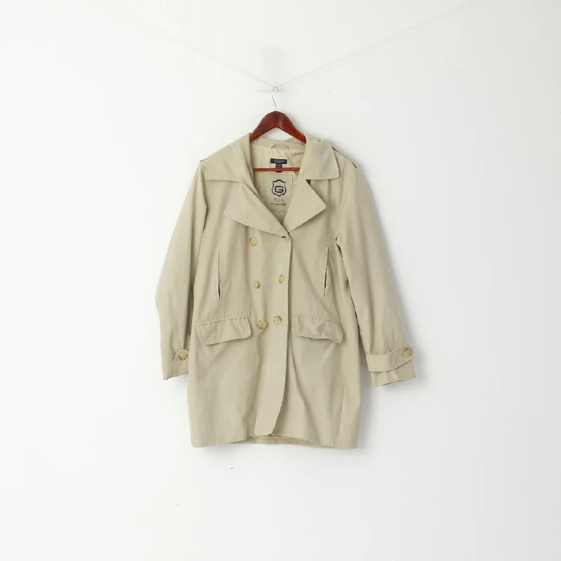 GANT Women 16 42 L Peacoat Beige Classic Double Breasted Plain Jacket Top Denim Jacket Leather Jacket Suede Jacket GANT Women 16 42 L Peacoat Beige Classic Double Breasted Plain Jacket Top Denim Jacket Leather Jacket Suede Jacket