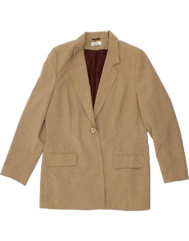 ESSENTIEL Womens Longline 1 Button Blazer Jacket UK 16 Large Beige Lace Jacket Ribbed Jacket Sequined Jacket