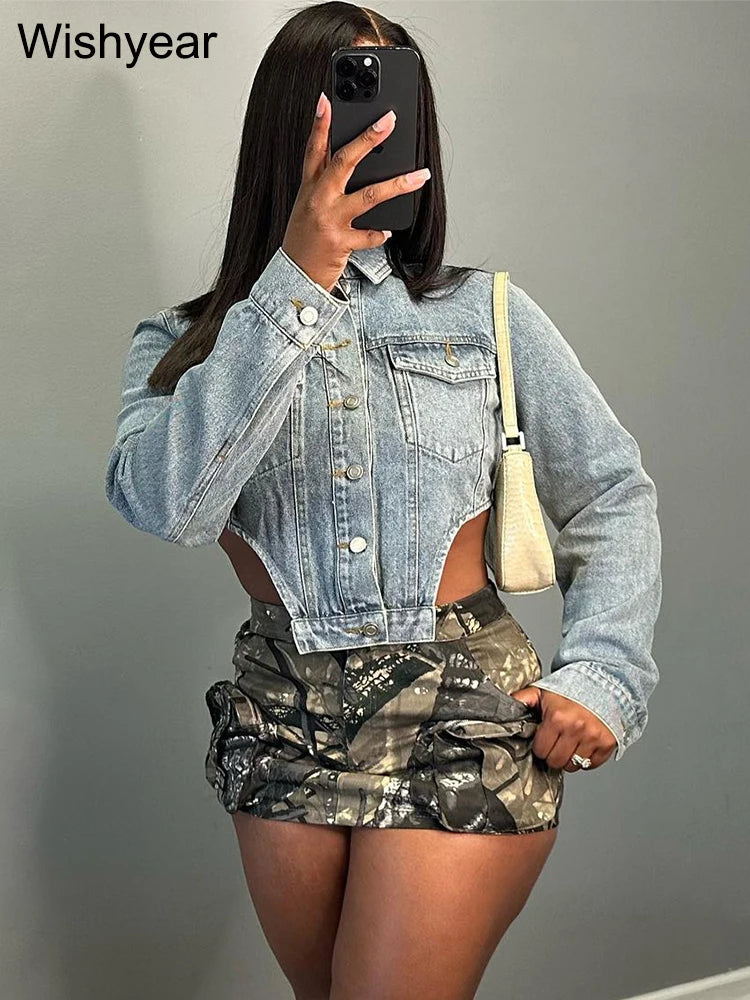 FZ Women's Irregular Denim Single Breasted Jacket Zippered Jacket Buttoned Jacket Snapped Jacket FZ Women's Irregular Denim Single Breasted Jacket Zippered Jacket Buttoned Jacket Snapped Jacket
