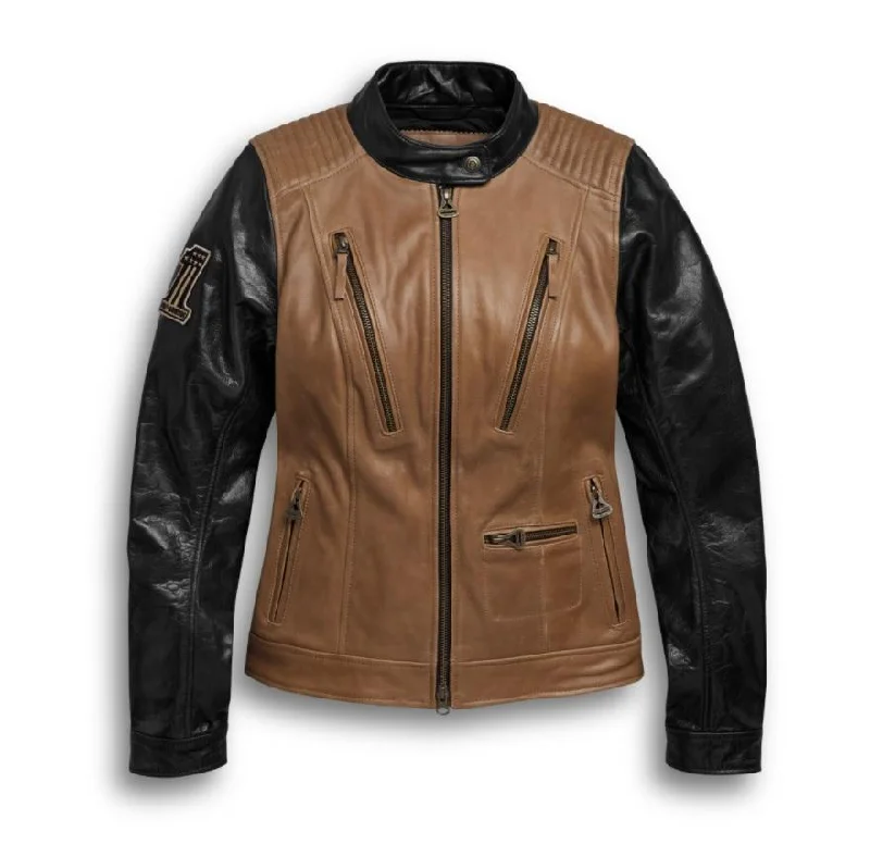 Harley-Davidson® Women's Arterial Leather Jacket - 98005-20VW Trench Coat Raincoat Waterproof Jacket Harley-Davidson® Women's Arterial Leather Jacket - 98005-20VW Trench Coat Raincoat Waterproof Jacket