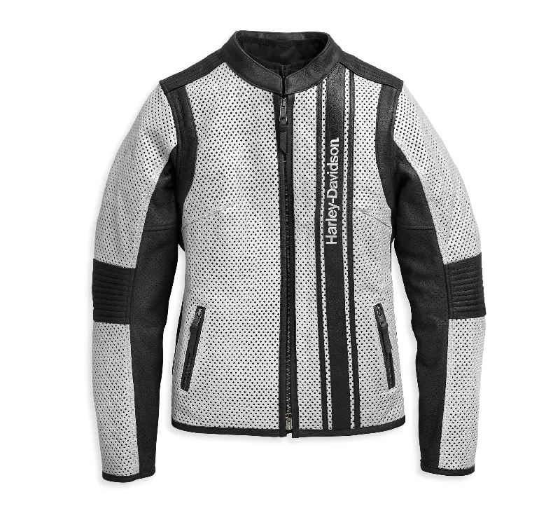 Harley-Davidson Women's Hideaway Perforated Leather Jacket - 97020-21VW Insulated Jacket Fitted Jacket Loose Jacket