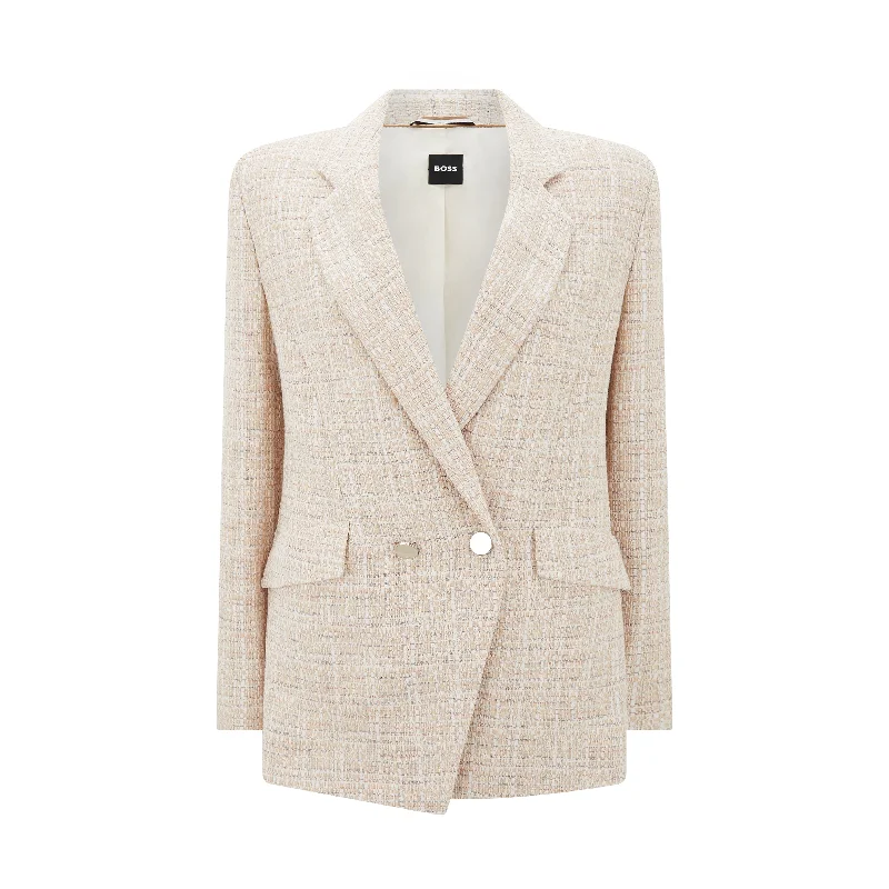 Jarinara Melange Cotton Jacket Zippered Jacket Buttoned Jacket Snapped Jacket